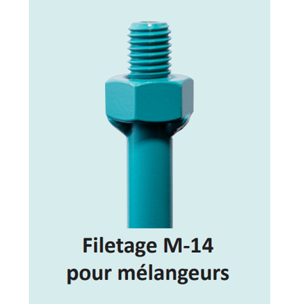 Turbine de malaxage Collomix WK pour matériaux souples/lourds - emmanchement M14 - Ø 120 MM - Longueur 590 MM