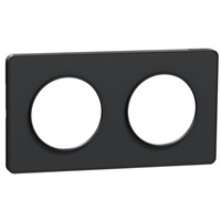 Plaque de finition double Schneider Odace Touch - anthracite