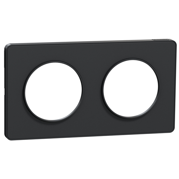 Plaque de finition double Schneider Odace Touch - anthracite