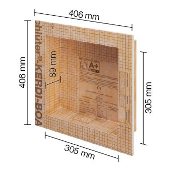 Niche murale à encastrer - Kerdi-Board-N - larg.305 MM - H.305,00 MM - P.89,0 MM