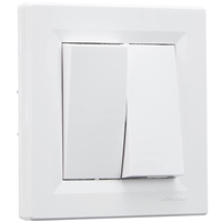 Double va-et-vient Schneider Asfora complet - blanc - 10 A - 230 V