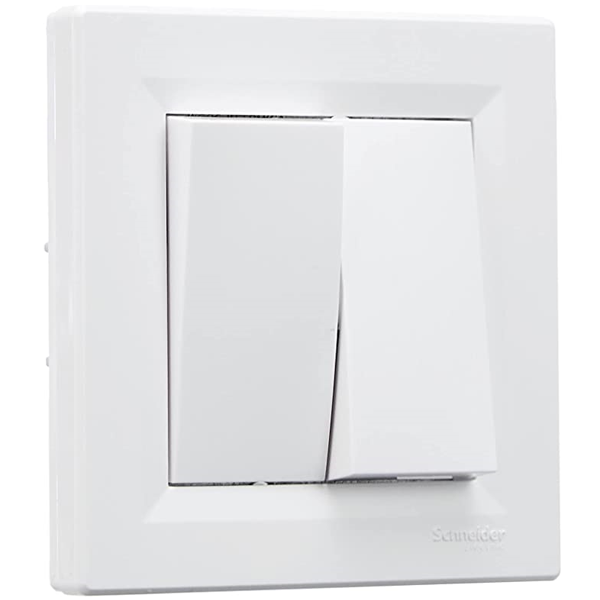 Double va-et-vient Schneider Asfora complet - blanc - 10 A - 230 V