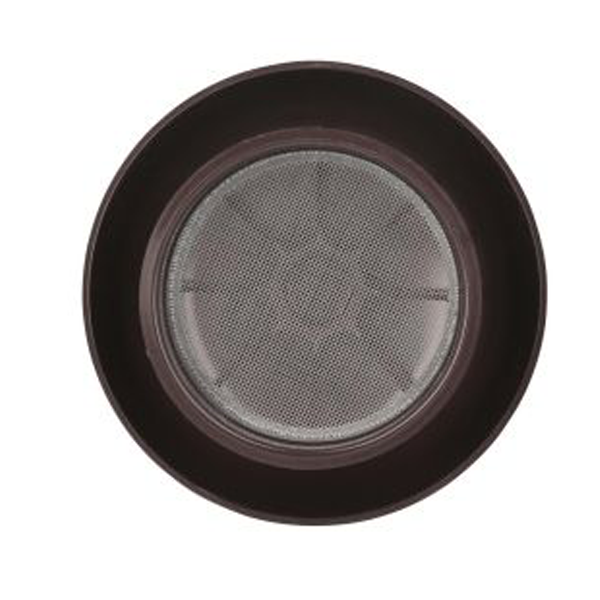 Chapeau de ventilation rond Nicoll - Diamètre 164,5 mm - Sortie 100 mm - Avec moustiquaire - PVC anti-UV - Marron