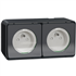Double prise de courant 2P+T saillie Schneider Mureva Styl anthracite