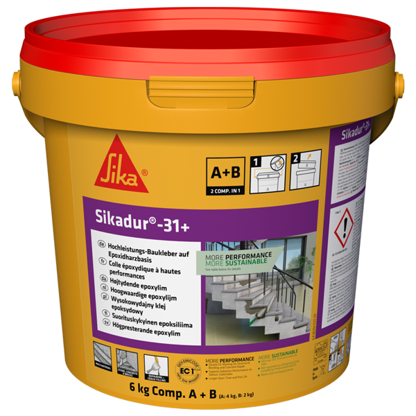 Adhésif multi-usages collage et réparation des bétons - Sikadur -31+ - Kit pré-dosé de 6,00 KG