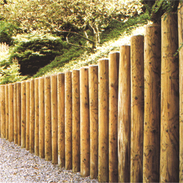 Rondin de bois fraisé en pin - traité classe 4 vert - 100 mm x 4,00 M