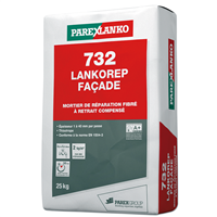 Mortier de réparation fibré à retrait compensé LANKOREP FACADE 732 - sac de 25 KG