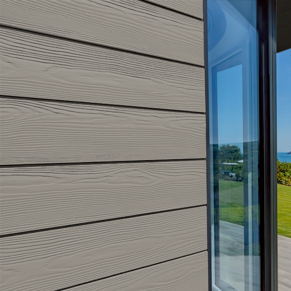 Lame de bardage en fibres-ciment Cedral Click finition relief Gris perle C52