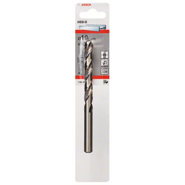 Foret à métaux rectifié Bosch HSS-G DIN 338 10 mm longueur utile 87 mm