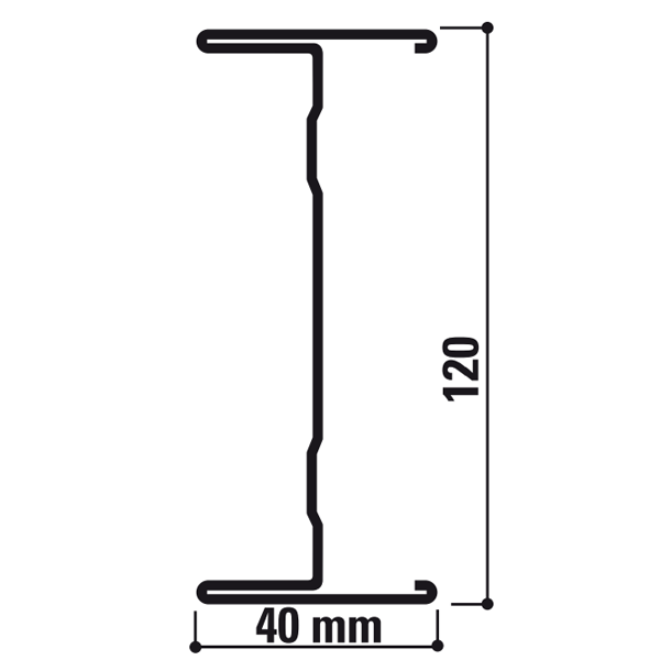 Profilé en I Rockfon pour plafond suspendu longue portée - 40,0 MM x 120 MM - 6,50 M