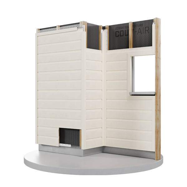 Bardage en PVC imitation bois Barcel - 300,00 MM x 5,00 M - Crème mat