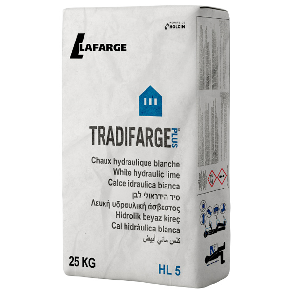 Chaux hydraulique blanche - Tradifarge Plus - sac de 25,0 KG