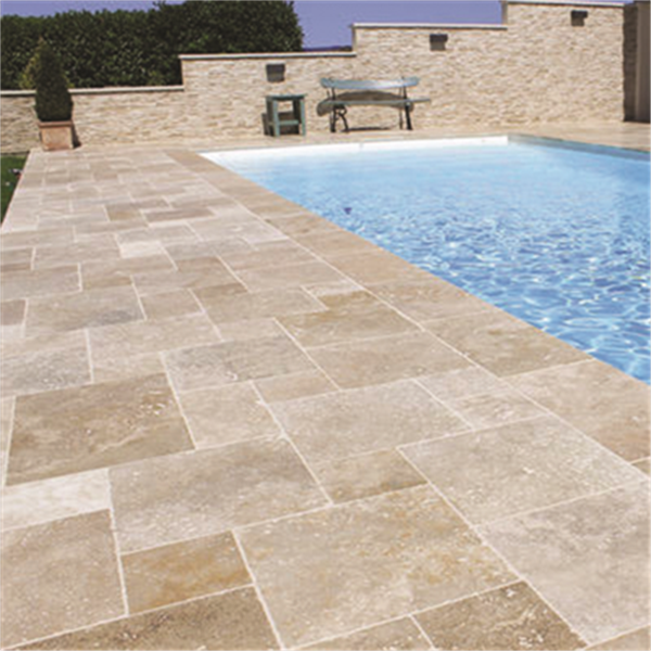 Pierre naturelle pour sol et mur - Travertin opus 4 formats - Marbre light mix - ép. 1,2 cm