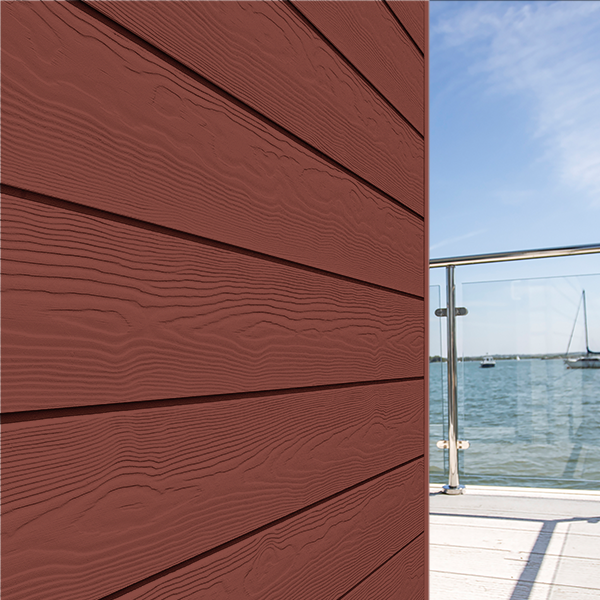 Lame de bardage en fibres-ciment Cedral Click finition relief Rouge suédois C61