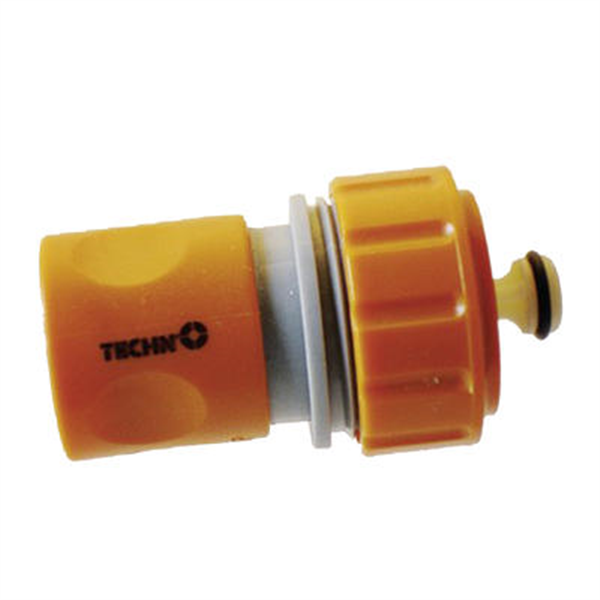 Raccord rapide stop plastique tuyau arrosage Fitt 19mm Bi-matière Noir