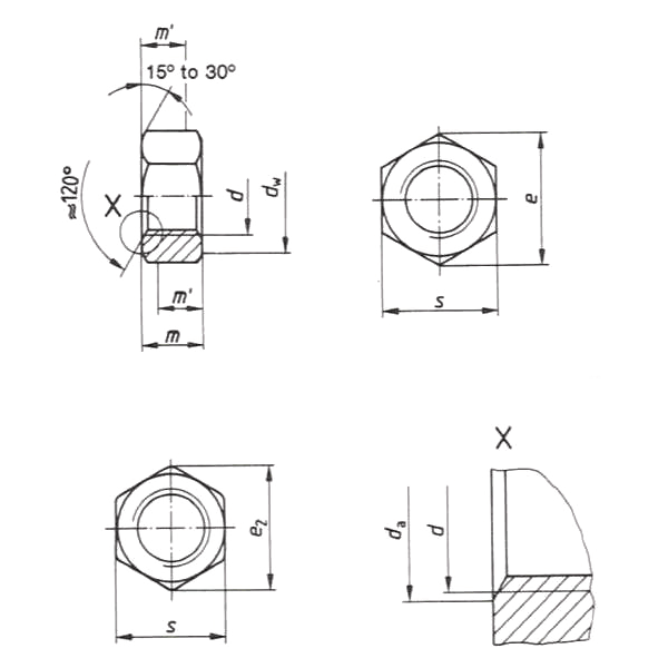Ecrou hexagonal Hu acier zingué DIN 934 diamètre 18 mm Vybac de 20
