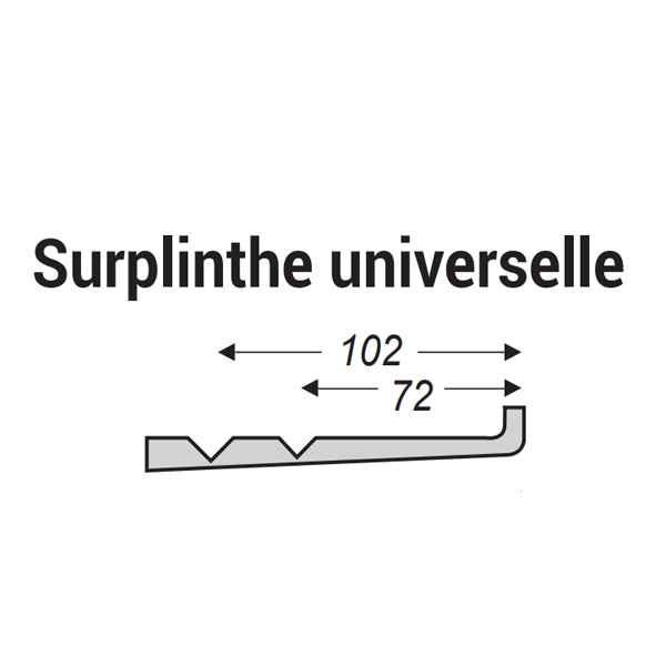 Surplinthe universelle arrondie en MDF blanc - 22 MM x 133 MM x 2440 MM