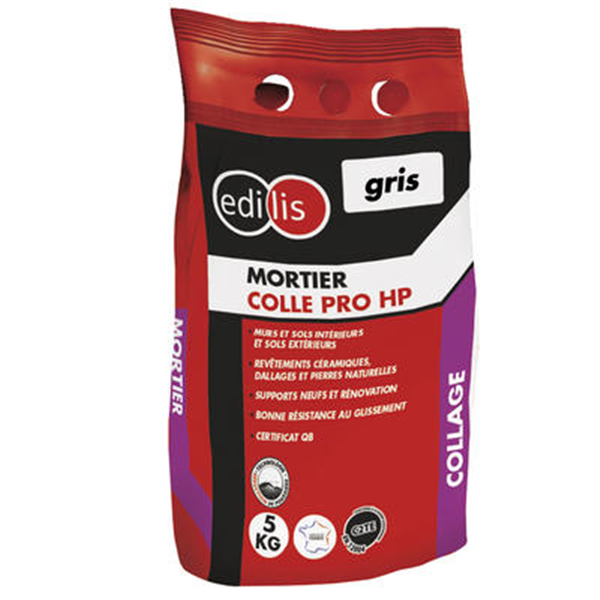 Mortier colle professionnel collage carrelage Edilis Sac 5 kg Gris