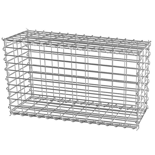 Gabion en kit à remplir avec montage en hélice - Zinc-Alu galvanisé - 100x30x50 cm - Maille 10x5 CM