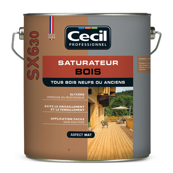 Saturateur bois SX630 Cecil - Teck aspect mat - 5 litres