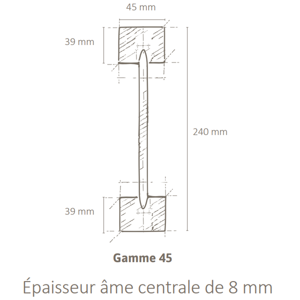 Poutre en I Inojoist non traitée - 45 x 240 mm - longueur 13,00 M