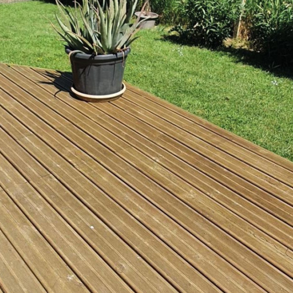 Lame de terrasse en Pin traité classe 4 vert -