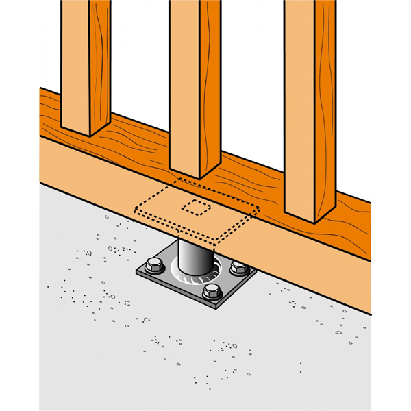 Petit pied de poteau hauteur 70 mm Simpson Strong-Tie PPMINI70
