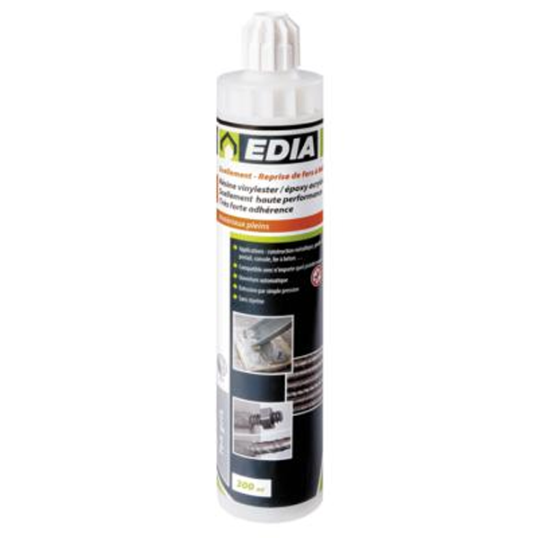 Résine hybride Edia 2 canules attache broche cartouche de 300 ml