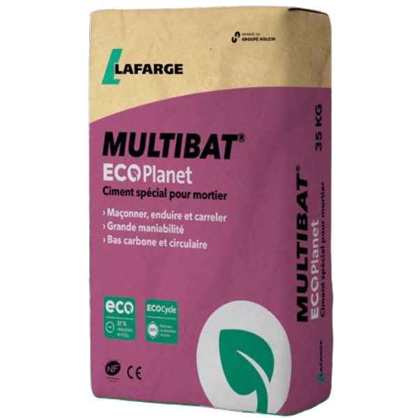 Ciment à maçonner multi-usages Multibat Ecoplanet Lafarge - sac de 35 kg