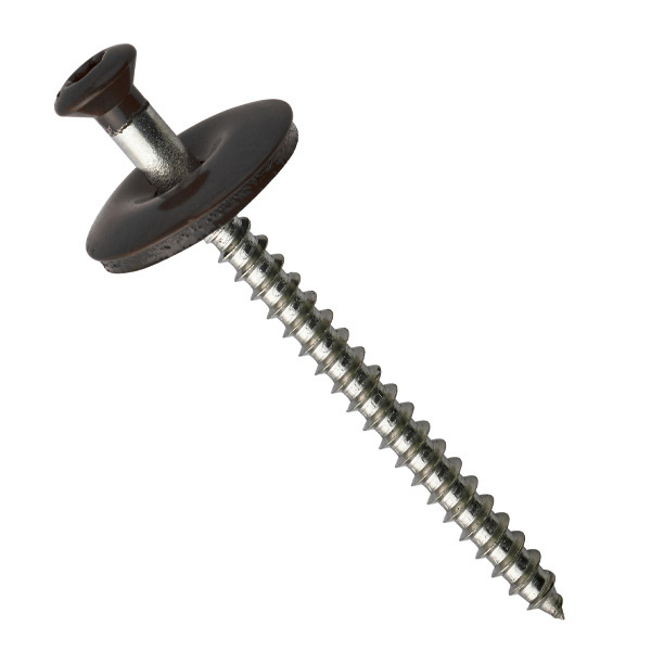 Vis bois inox pour tuile de rive - Noir RAL9005 - 4,5 MMx60,0 MM