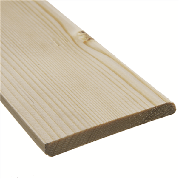 Plinthe en Sapin du Nord brut raboté naturel - à bord rond - 110 MMx12 MM - L.3,90 M