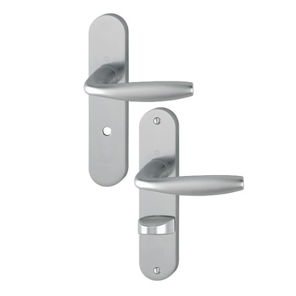 Poignée clé condamnation New York Hoppe porte 40 mm carré 7 mm Alu inox