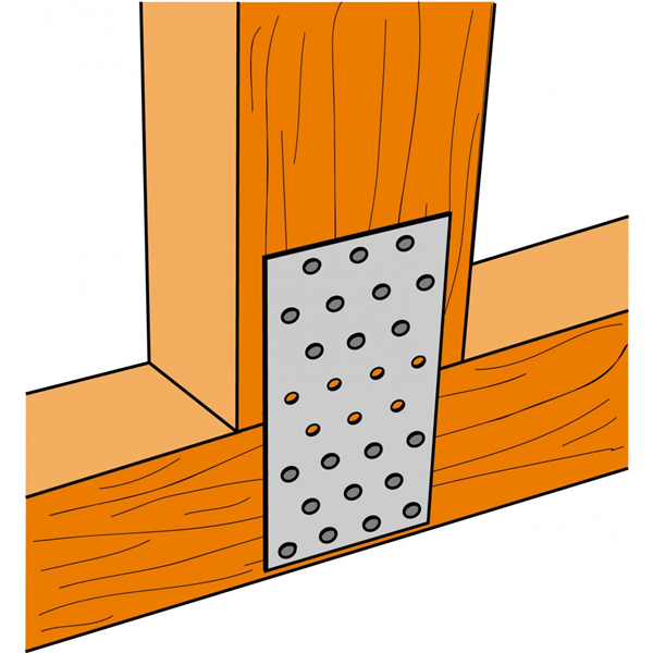Plaque perforée en acier galvanisé NP  - 100 x 240 x 2 mm