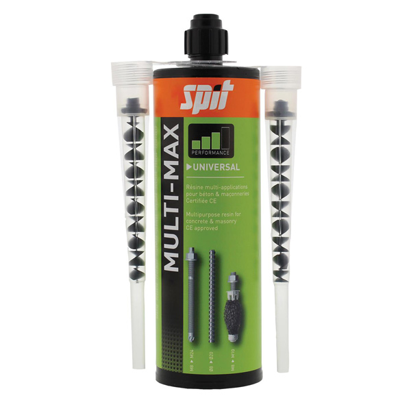Résine Spit Multi-Max grise - cartouche de 410 ml avec 2 buses