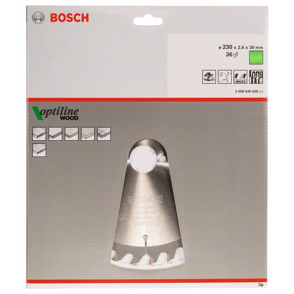 Lame scie circulaire Bosch Optiline Wood ⌀ 230 mm 30 mm 36 dents 2,8 mm
