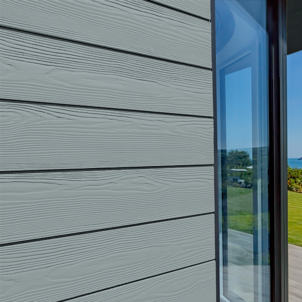 Lame de bardage en fibres-ciment Cedral Click finition relief Bleu ciel C10