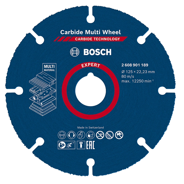 Disque à tronçonner multi-matériaux - Expert Carbure Bosch - 125 mm
