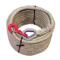Corde poulie chanvre crochet sécurité diamètre Ø 20/22 mm longueur 20 m