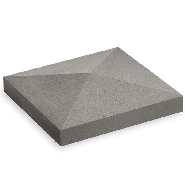Chapeau de pilier à pointe diamant en béton - Gris - 40,0 CM x 40,0 CM x 9,00 CM