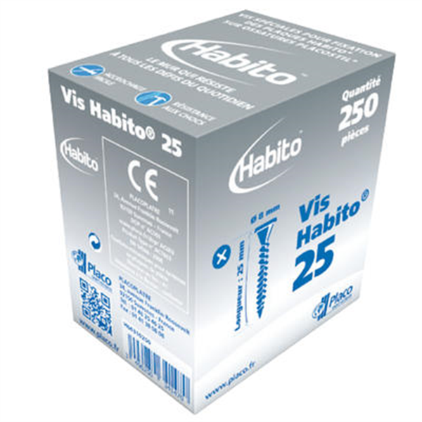 Vis HABITO (Ø 8 x 25 mm) | Vis Placo - Chausson