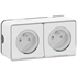 Double prise de courant 2P+T saillie Schneider Mureva Styl - blanc