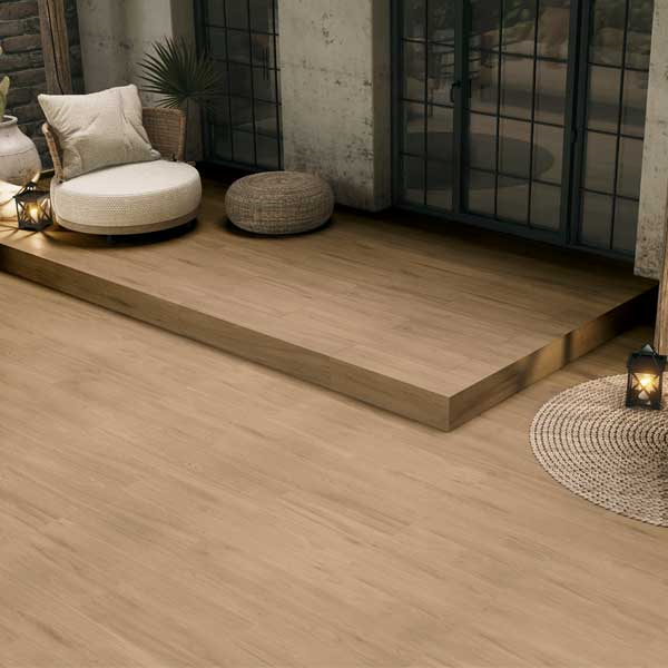 Carrelage extérieur imitation bois Roble grès cérame émaillé – 120x23.3cm ép. 8.7mm