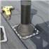 Sortie de toit ronde Pipeco n°4 pour tuyau Ø70 à 177 mm - EPDM noir - embase carrée H. 97 mm x l. 254 mm
