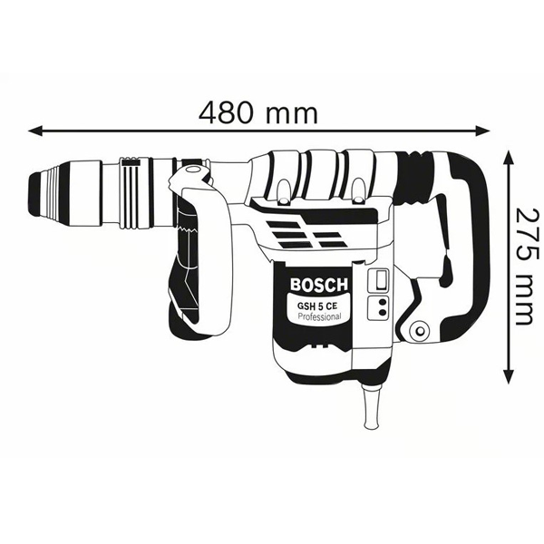 Marteau-piqueur filaire Bosch SDS Max GSH 5 CE 1150 W 8,3 J accessoires
