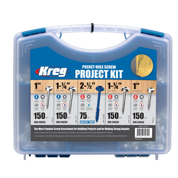 Coffret de vis à trou de poche Kreg SK03-INT avec 675 unités