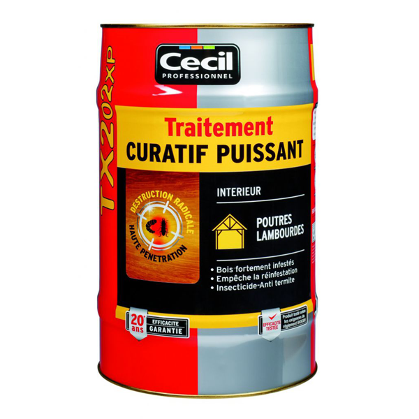 Traitement curatif insecticide bois - TX202 XP Cecil - Incolore - Bidon 25L