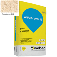 Enduit monocouche moyen WeberPral G 016 Ton pierre - 25 KG