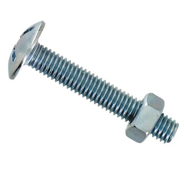 Boulon poêlier empreinte cruciforme - acier zingué - M6 x 50 mm - boîte de 50