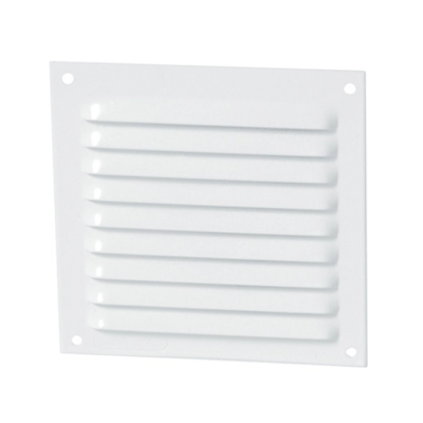 Grille de ventilation Nicoll à persienne avec moustiquaire - Extérieur - 150 x 150 mm -  Aluminium blanc