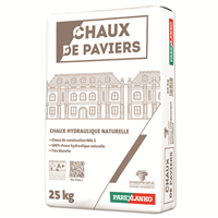 Chaud de Paviers - Chaux hydraulique naturelle blanche NHL2 de Parex - Sac de 25 KG